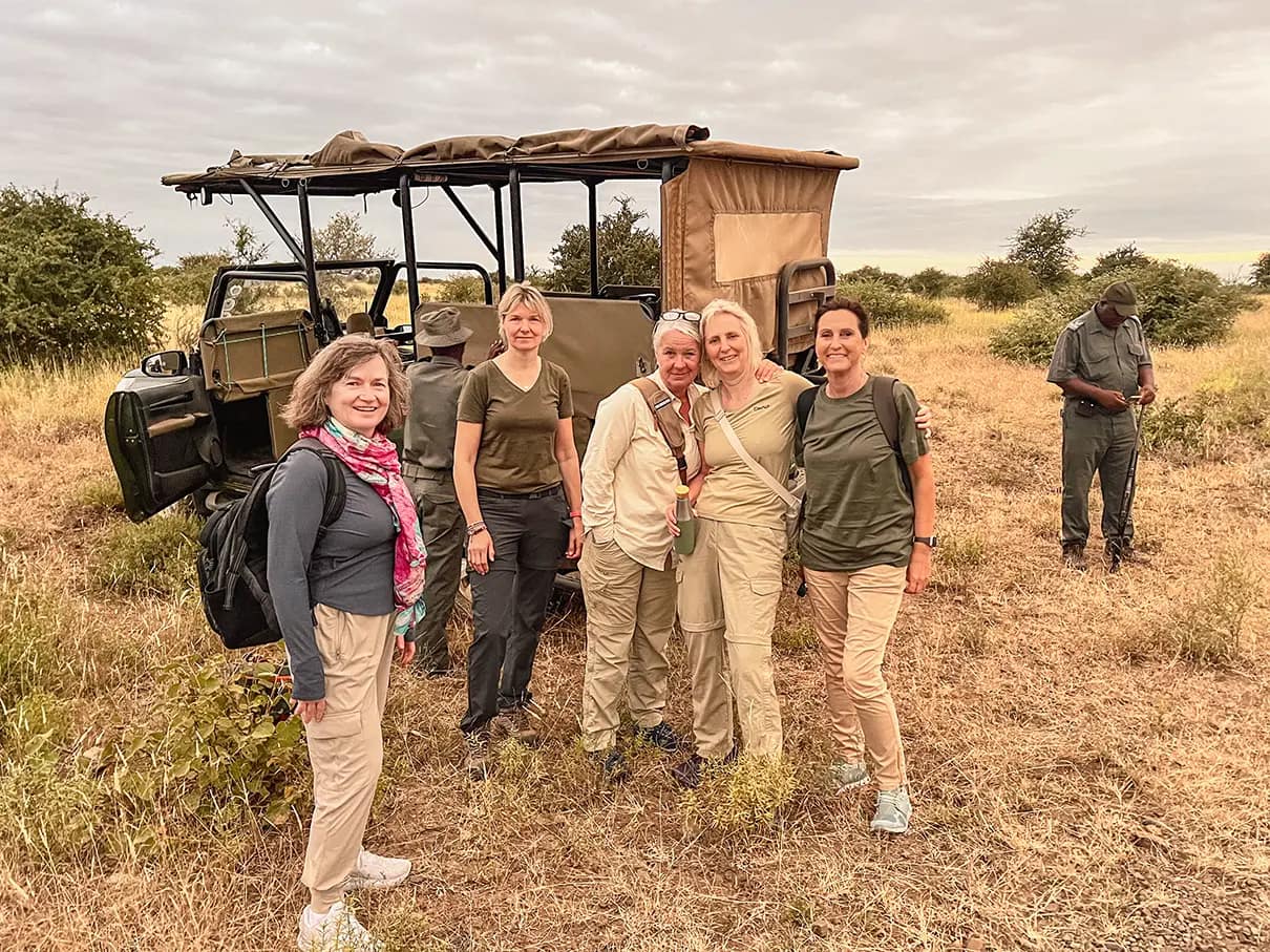 Small Group Ladies Tour to Kruger National Park on their morning bush walk at Olifants Camp