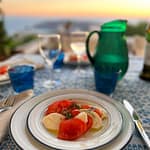 Caprese salat with beautiful background