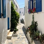 Streets of Falatados, Greece, Straße in Falatados in Griechenland