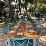The outside eating space at Klein Roosboom