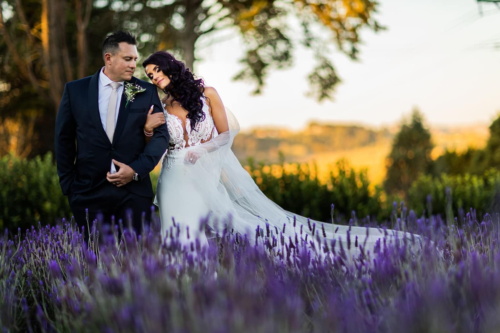 Romantic wedding in the lavender fields