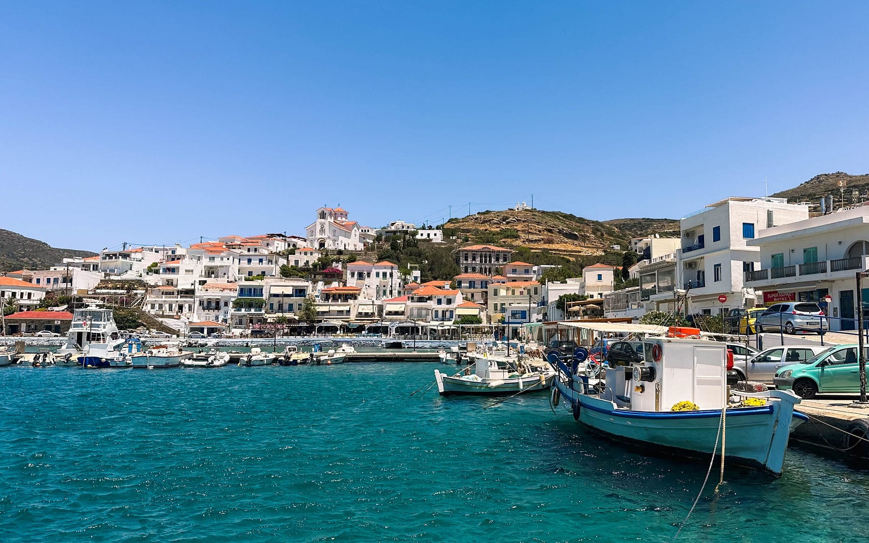 Batsi, boats, harbour, Andros greece