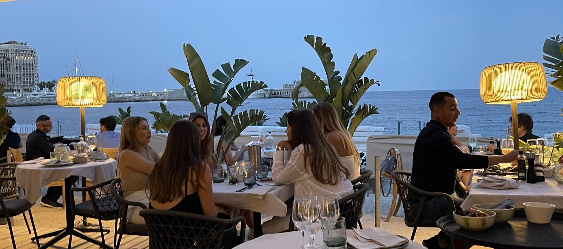 Dinner at the beach in Monaco