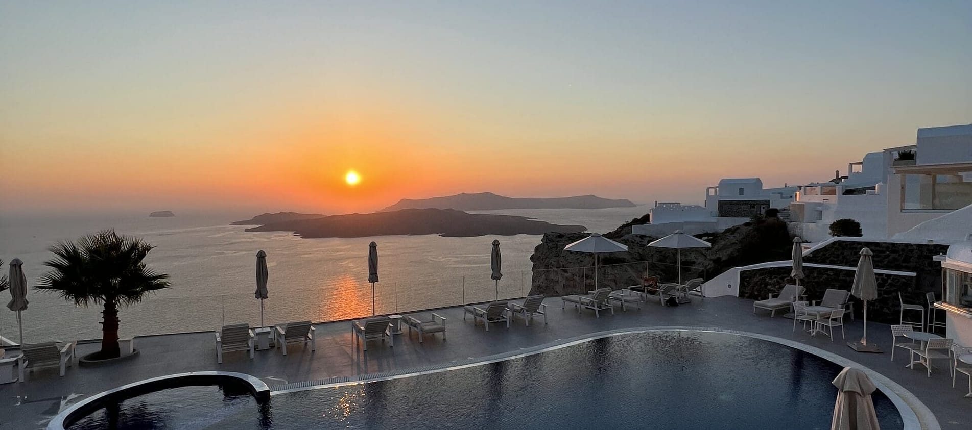 The best sunset caldera views in Santorini in the Greek islands