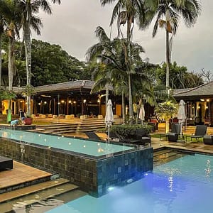 Pool views at Zimbali Lodge, Kwa-Zulu Natal group tour