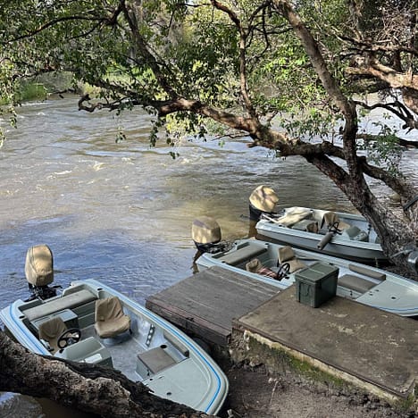 Boats at the Ichingo Chobe River Lodge