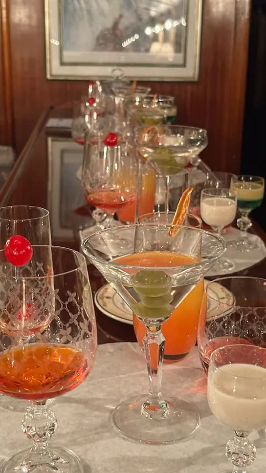 The cocktails served on board Rovos Rail from Pretoria to Victoria Falls