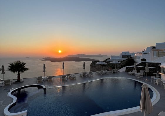 The best sunset caldera views in Santorini in the Greek islands