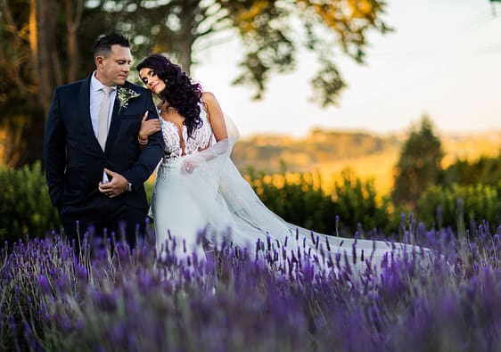 Romantic wedding in the lavender fields