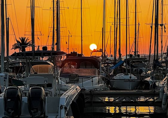 Sunset at Porquerolles harbour