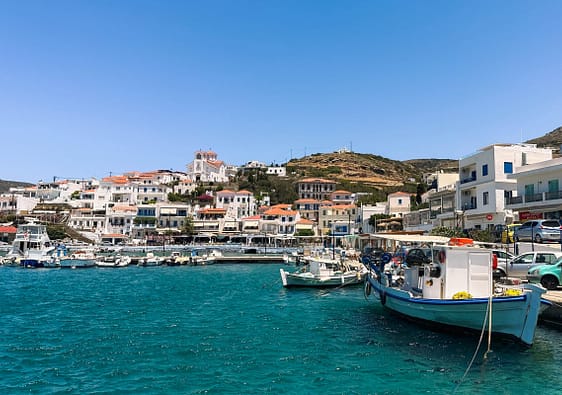 Batsi, boats, harbour, Andros greece