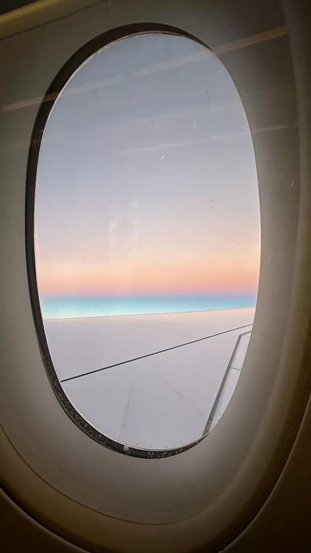 view through the airplane window