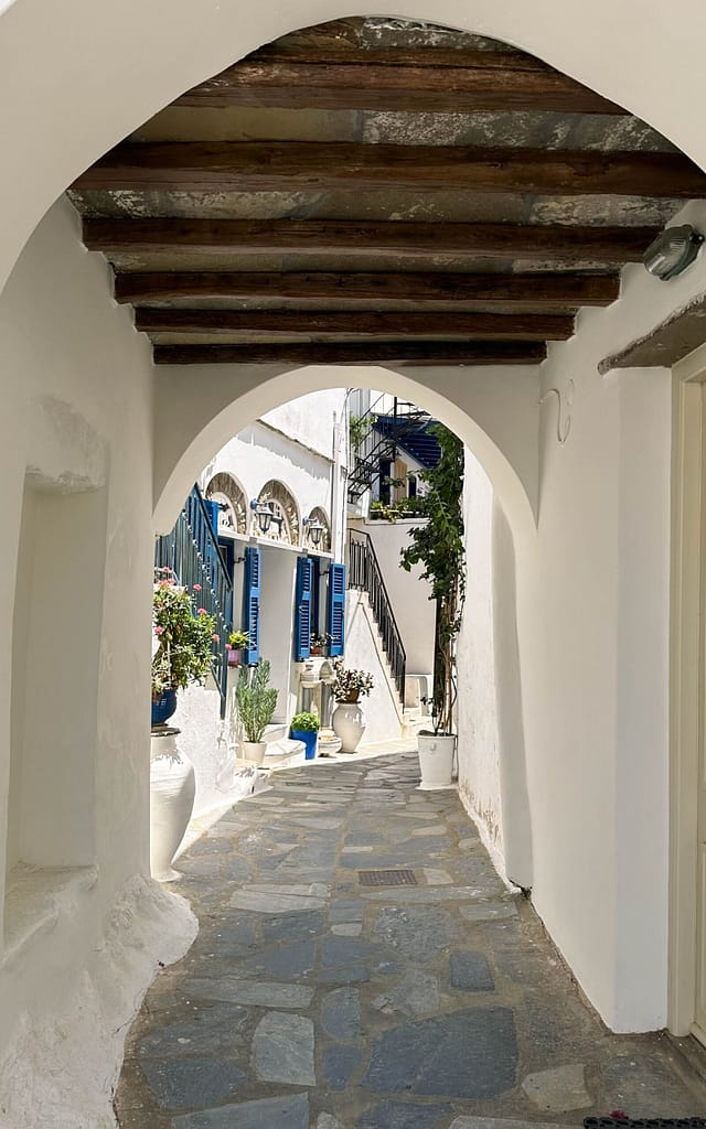 Falantados, small alley, Greece, Gassen in Falntados, Griechenland