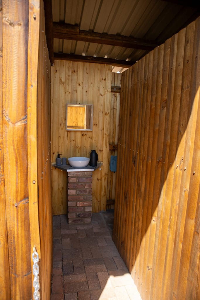 primitive bathroom facilities in the bush veld