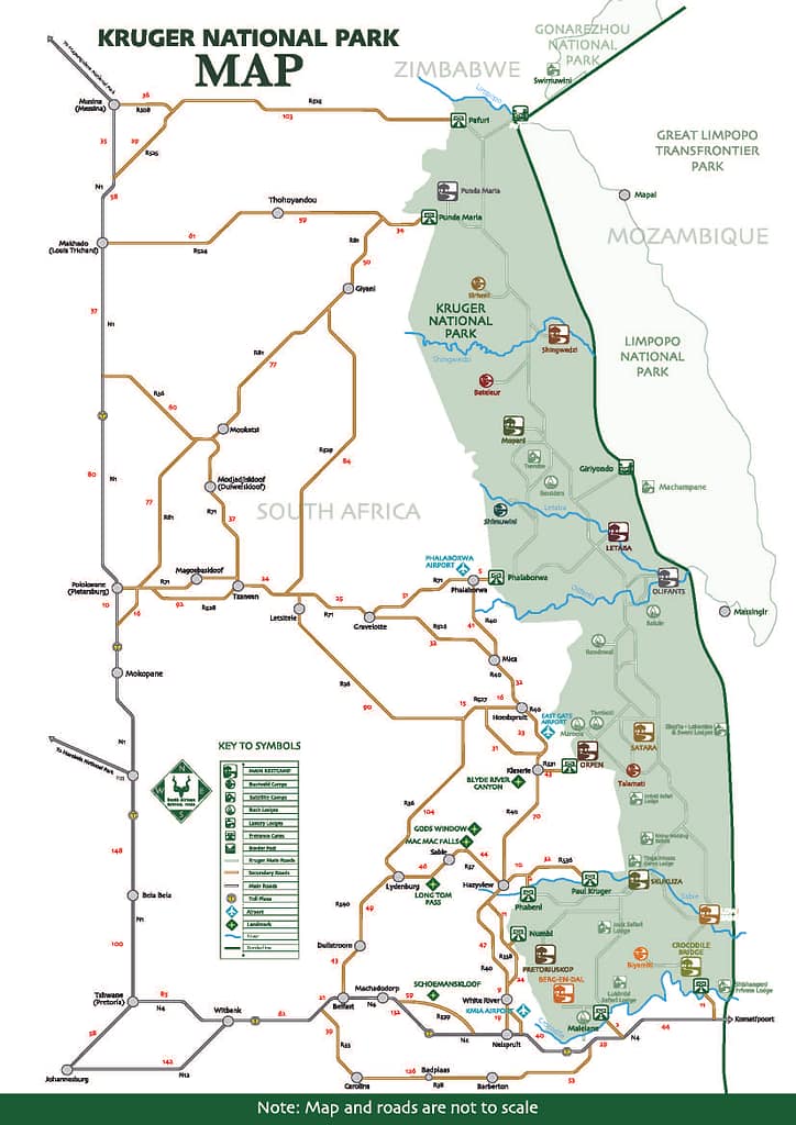 Map of the Kruger National Park