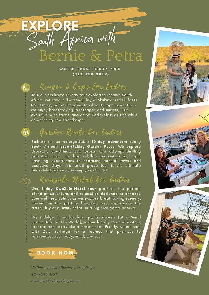Small Group Ladies Tours to the Garden Route, Kruger, Cape Town and Kwazulu-Natal