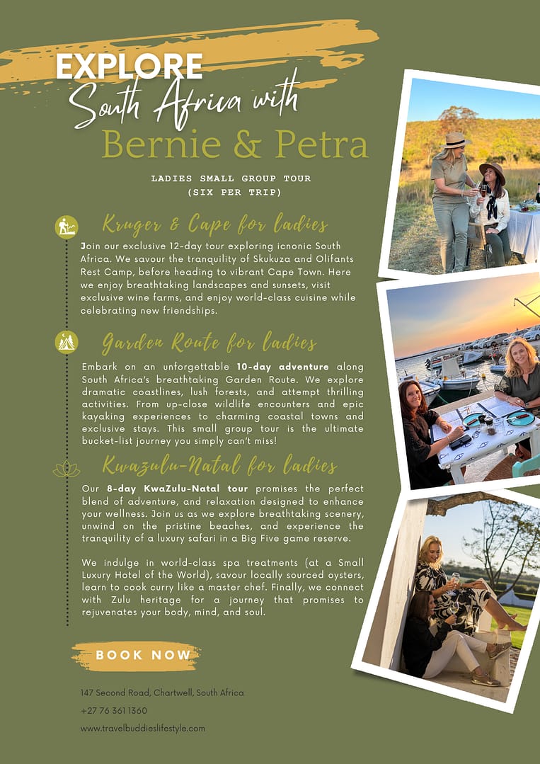 Small Group Ladies Tours to the Garden Route, Kruger, Cape Town and Kwazulu-Natal