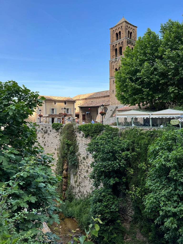 View of the town Moustiers Sainte Marie in France
