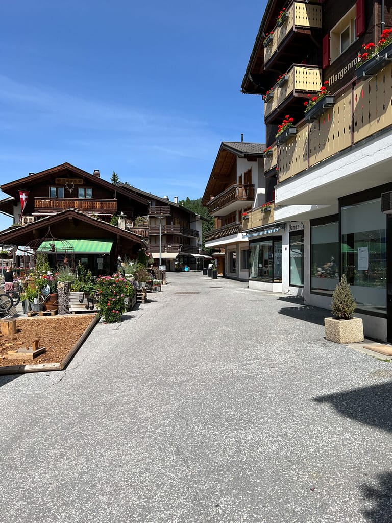 The walkways and alleys of Grächen town centre