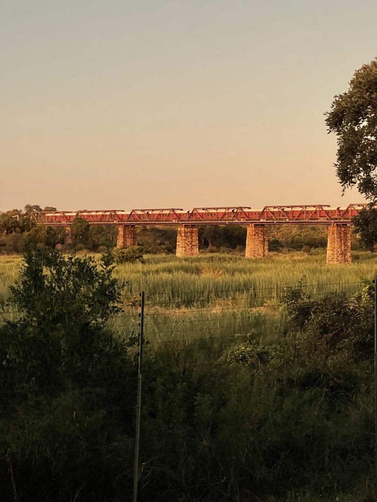 self-drive through Kruger Park. Old train bridge