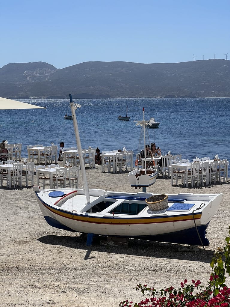 The beach restaurant in Klima, Milos