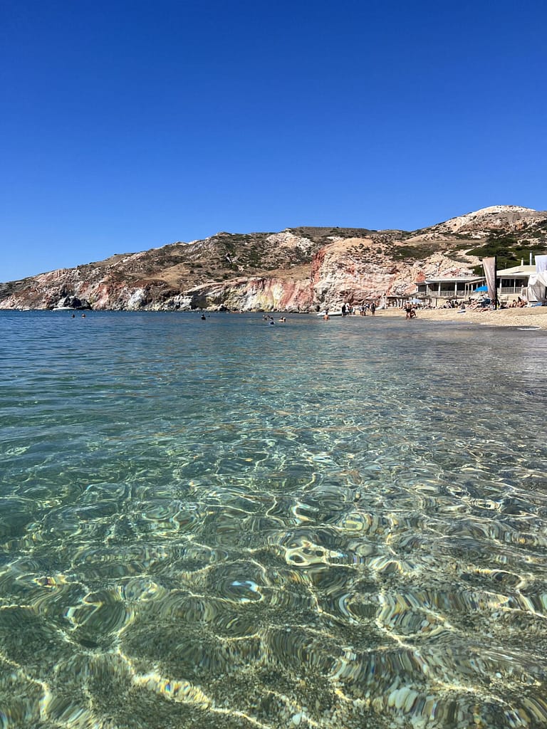 Ocean views of Artemis with Scirocco restaurant in Milos, Greece