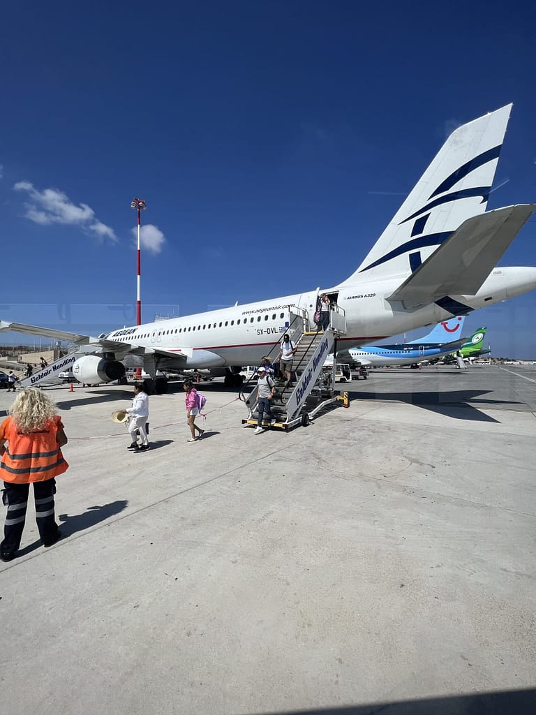 Aegean Airline flight from Athens to Santorini