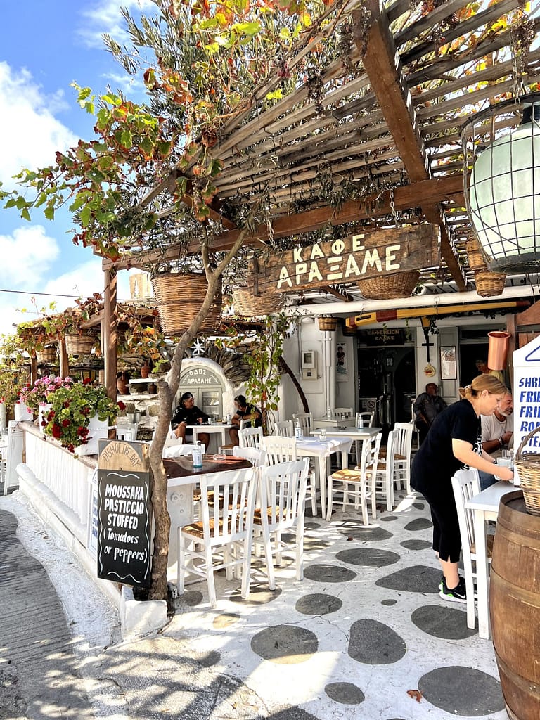 Odos Araxame restaurant, Ano Mera, Mykonos