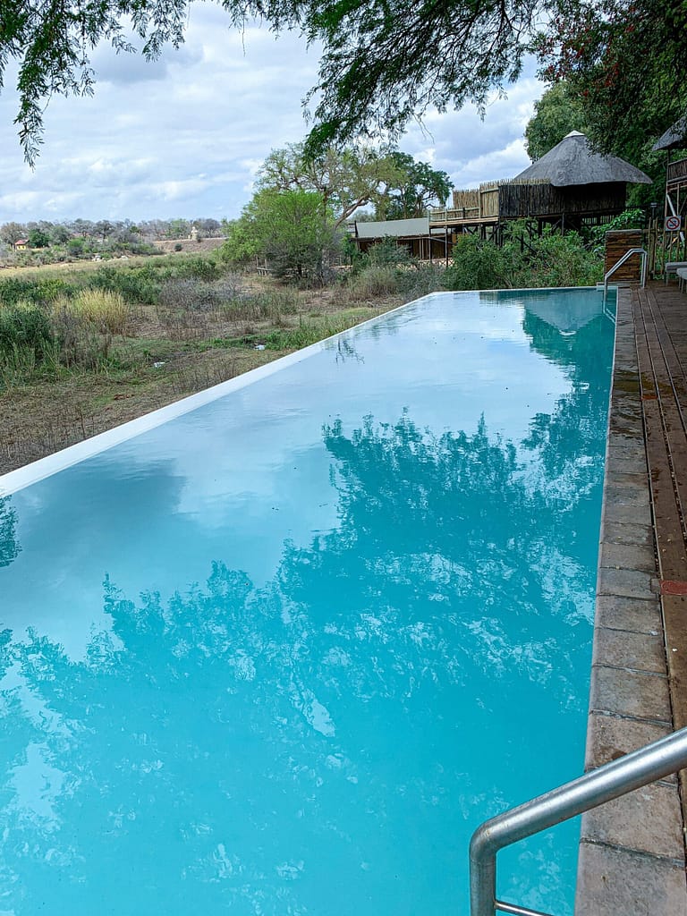 The large pool with Expansive views over the Bushveld of the Kruger National Park