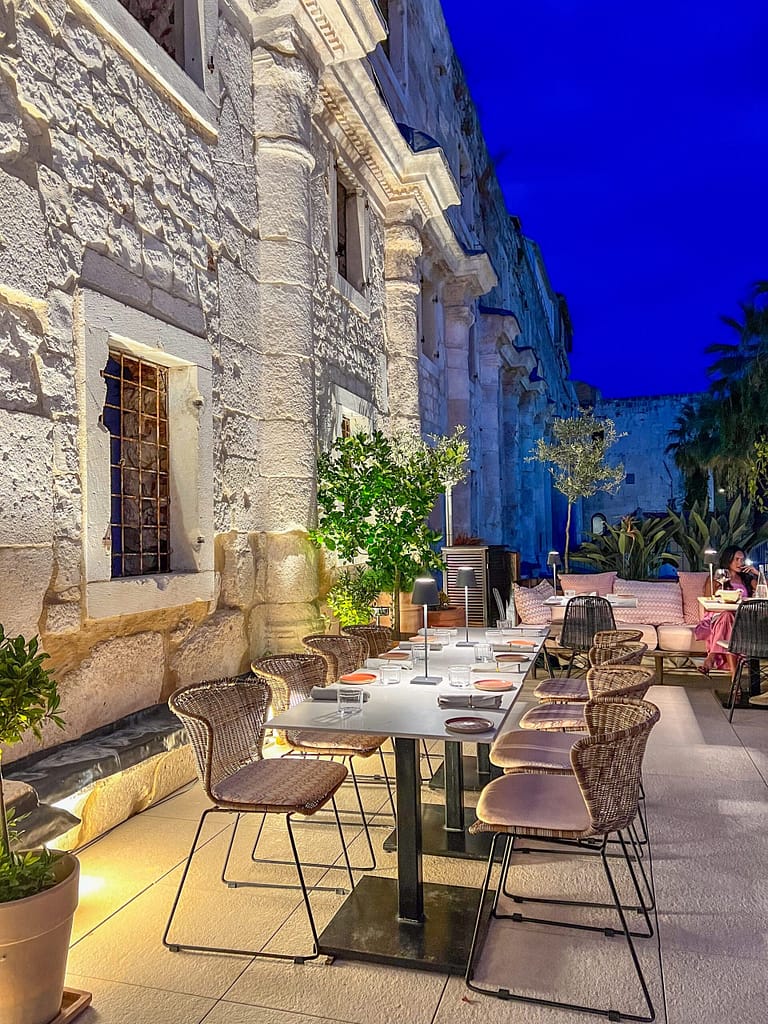 The architecture of Zoi restaurant in Split Croatia