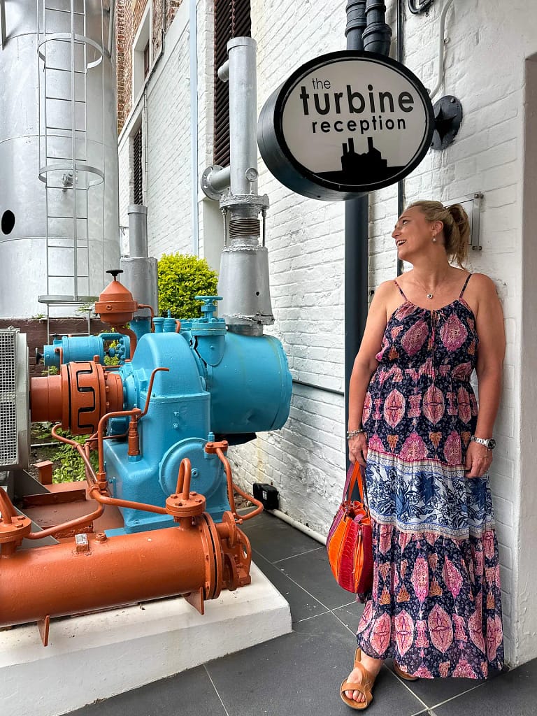 Bernie at the entrance of the Turbine Hotel & Spa