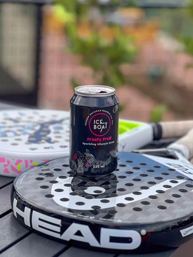 Ice Boat Ice tea energy drink after a game of padel