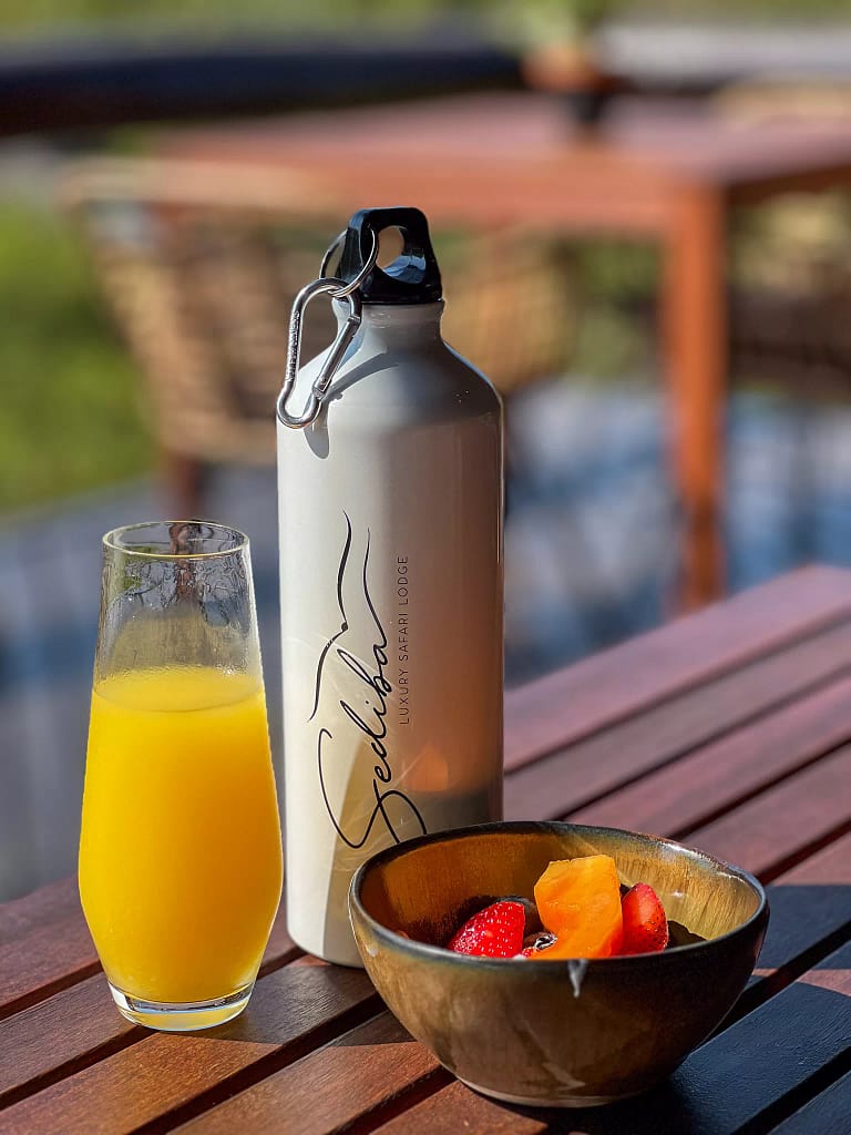 The lodges served many refreshing drinks for those hot afternoons. Here Bernie enjoys a freshly squeezed orange juice