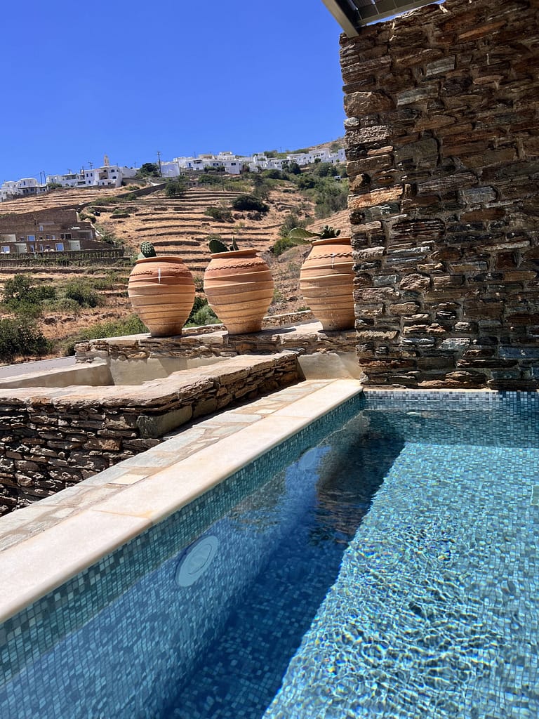 private pool Aeolis Tinos Suites. Review. Hotel Tinos