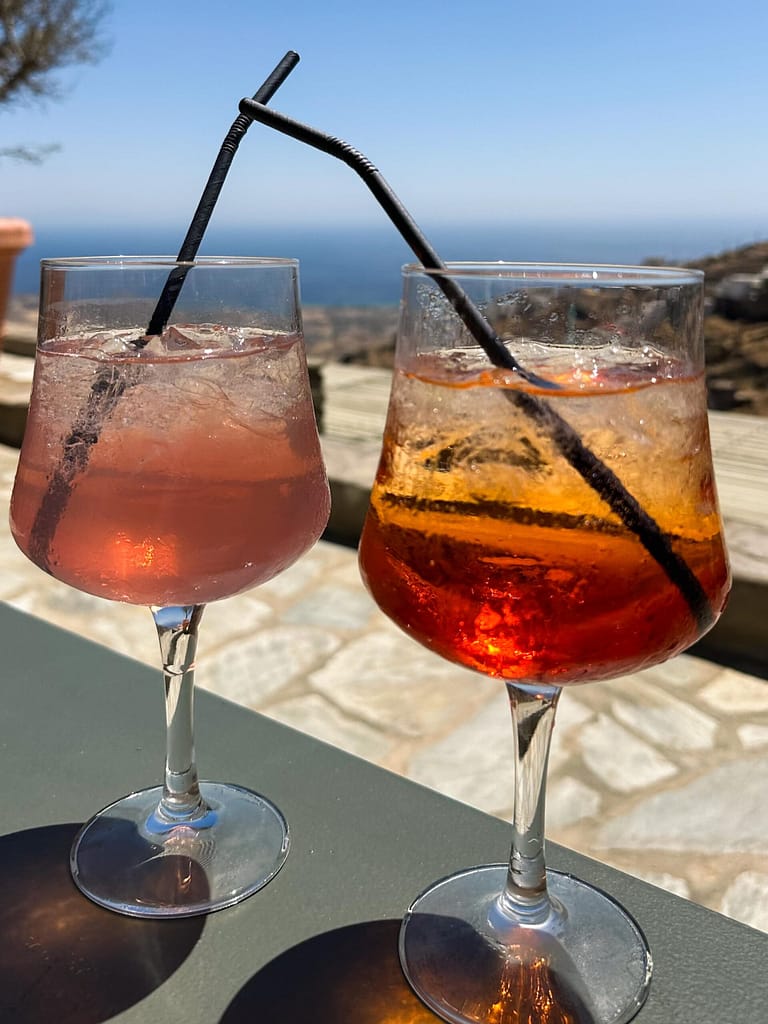 Cocktails on our patio