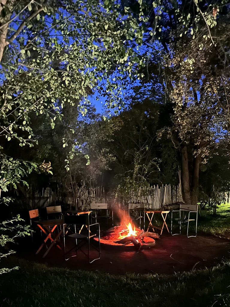 Bon fire at Masuwe Lodge Zimbabwe