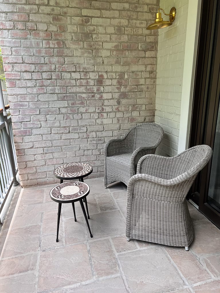 The balcony of the Deluxe Suite