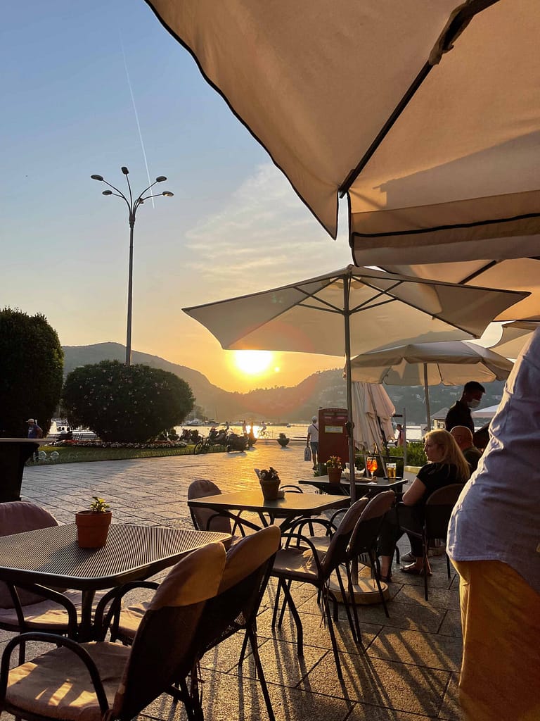 Como sunset, Piazza Cavour, Lake Como, Comer See