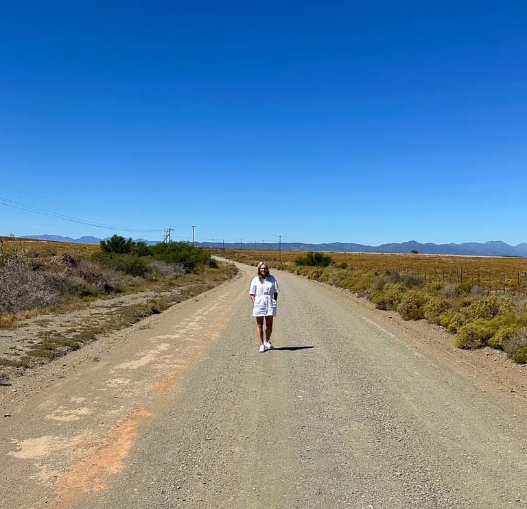 Oudtshoorn, South Africa gravel farm road