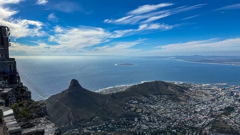 Tabel Mountain view , Blick vom Tafelberg. Seilbahn