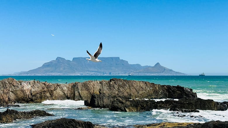 Tafelberg, Table Mountain, view from Bloubergstrand, Blick von Bloubergstrand
