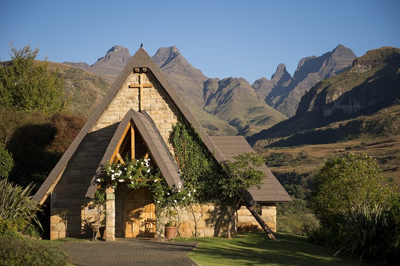 Mountain wedding intimate chapel in the Drakensberg