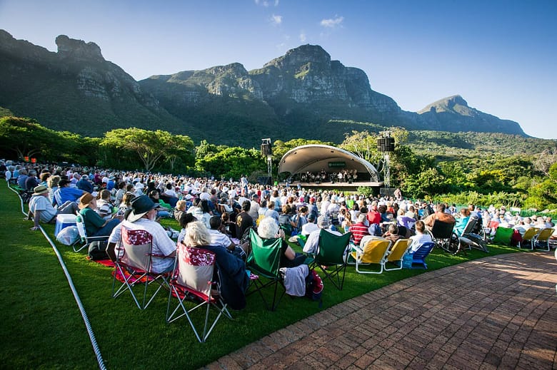 Christmas concert Cape Town People enjoying a show at Kirstenbosch Botanical Gardens