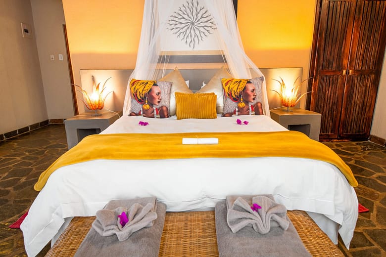 Luxury bedroom at the Blyde River Wilderness Lodge near Kruger National Park