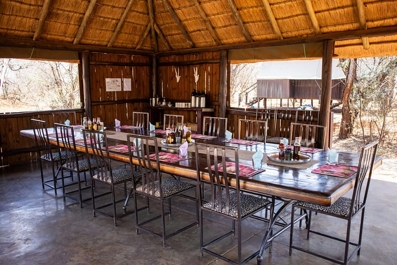 The dining area in day light at Madike Game Reserve