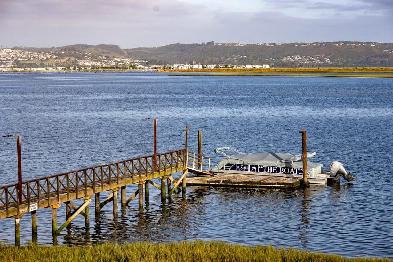 The St James Hotel's boat for lagoon cruising Knysna Lagoon with Jetty