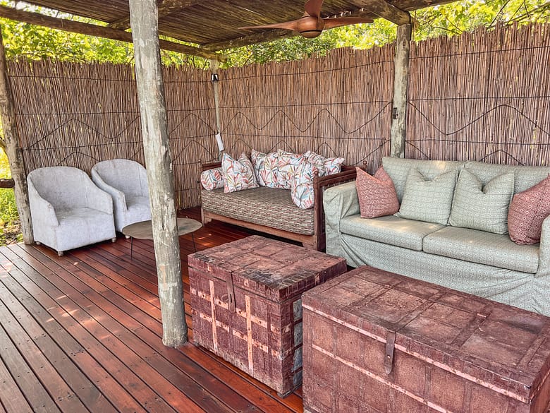A cosy seating area near the pool