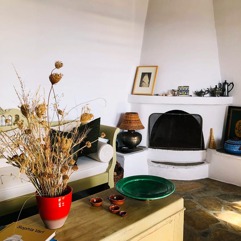 Living room Villa Thimari. Wohnzimmer Ferienhaus auf Andros