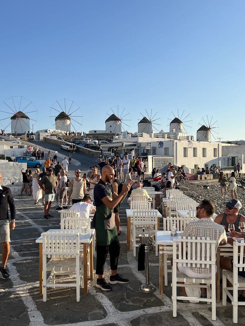Little Venice, Mykonos in the Cyclades Greece